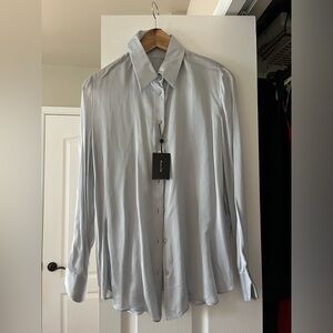 Light blue/silver Blouse from Massimo Dutti